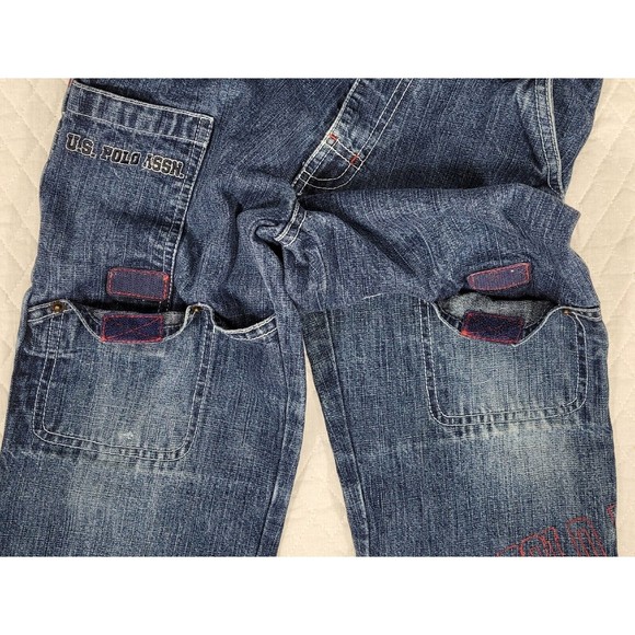 US Polo Assn Boy's Cargo Denim Jeans Stitch and Print Detail 8-Pocket Size 6 - Picture 5 of 16
